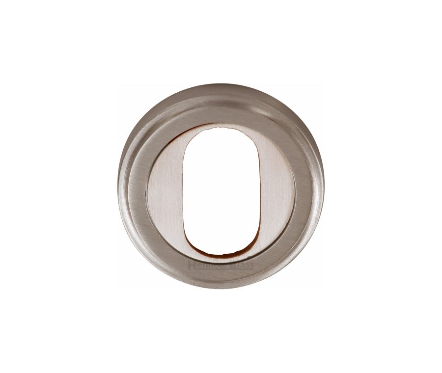 Satin Nickel Oval Profile Cylinder Escutcheon Round - V5010