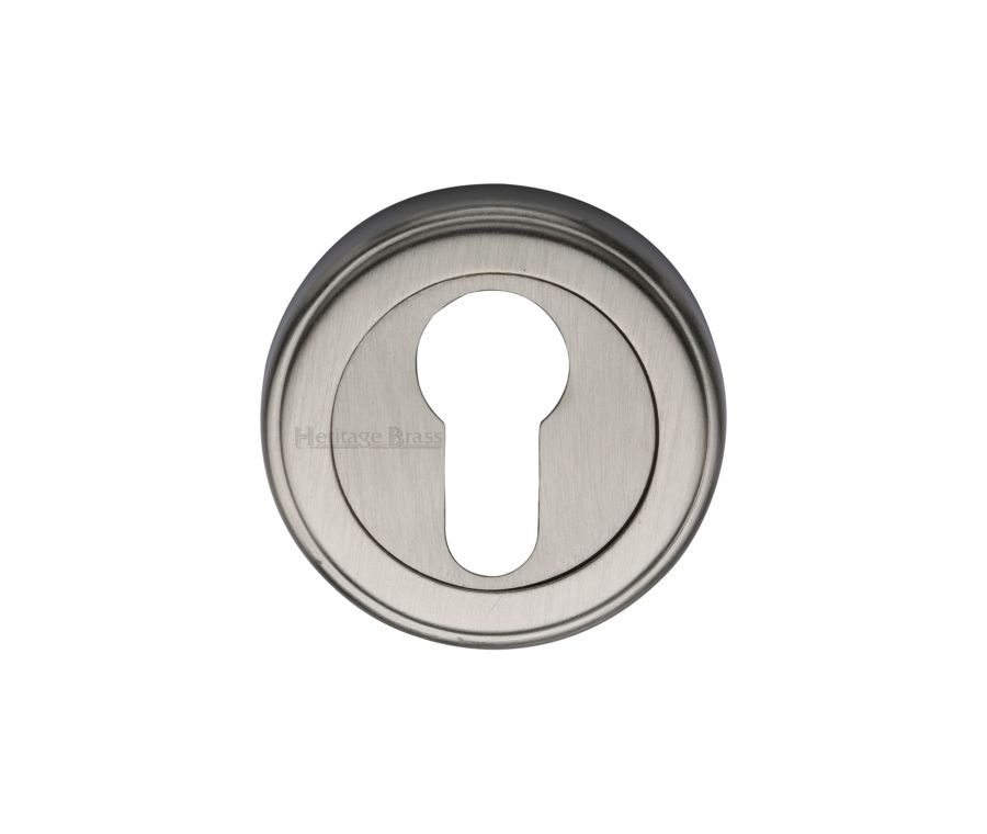 Satin Nickel Euro Profile Cylinder Escutcheon Round - V5020