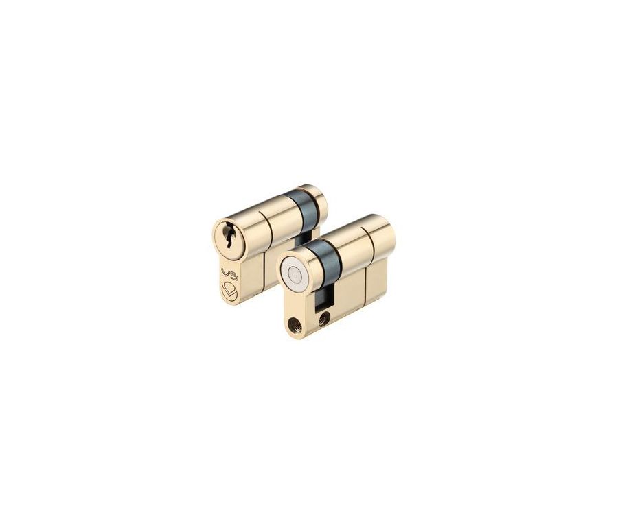 Polished Brass 45mm Euro Single Cylinder with key - V5EP45SPB