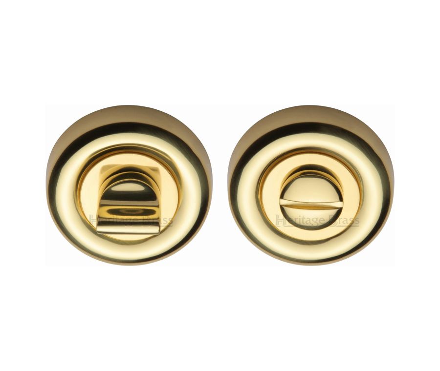 Polished Brass Round Bathroom Turn & Release - V6720