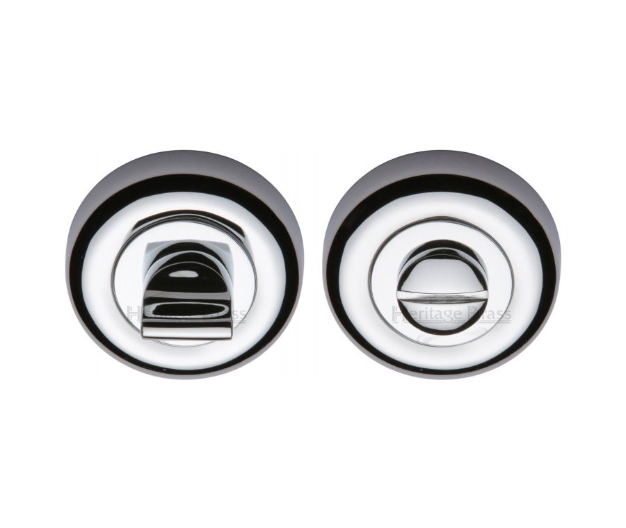 Polished Chrome Round Bathroom Turn & Release - V6720