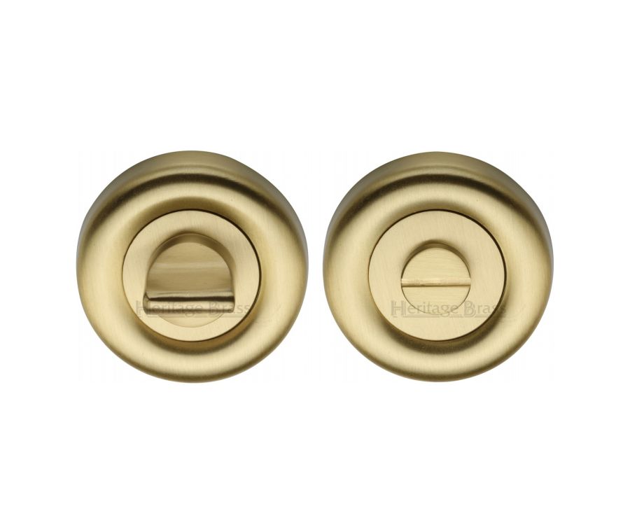 Satin Brass Round Bathroom Turn & Release - V6720
