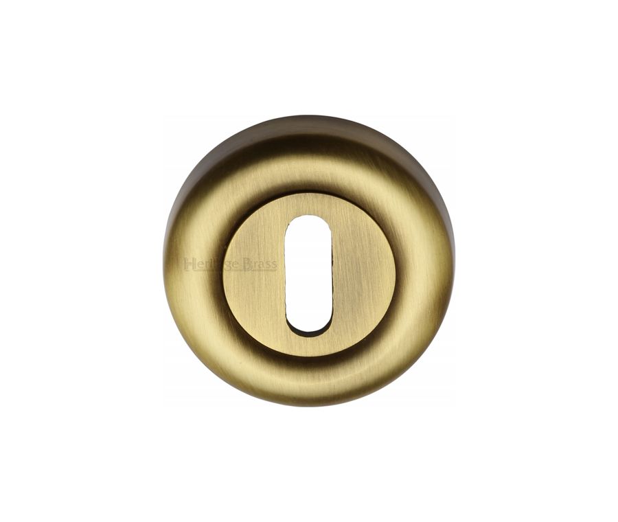Antique Brass Standard Key Escutcheon Round - V6722