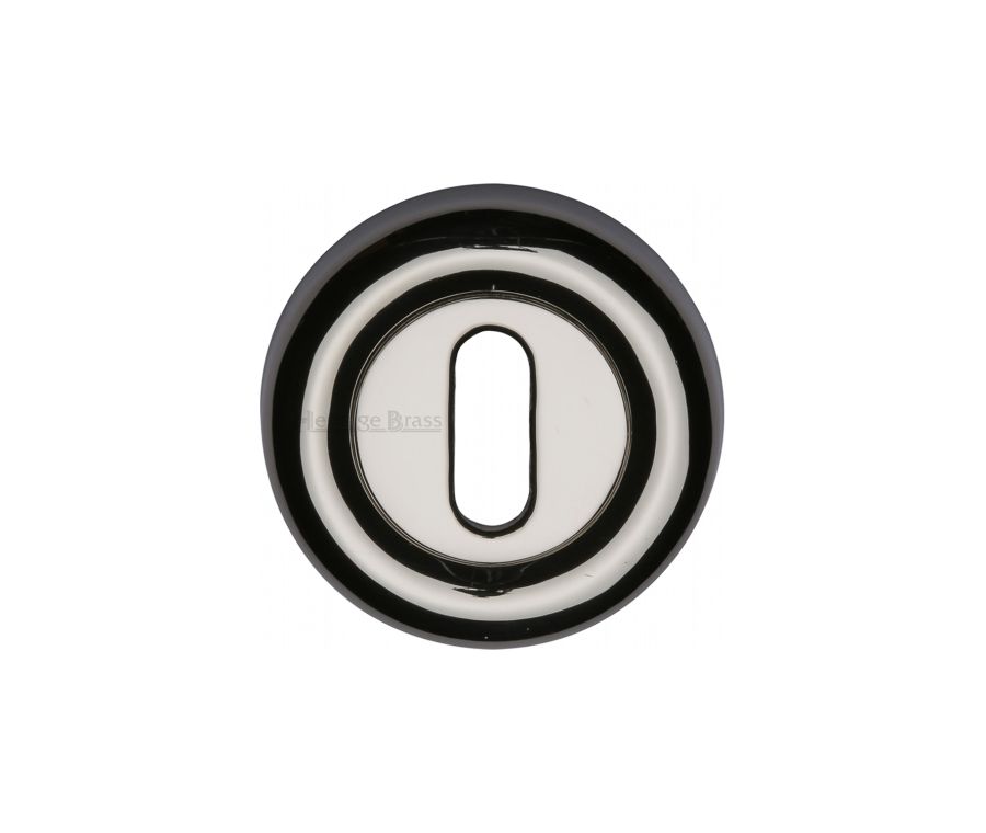 Polished Nickel Finish Standard Key Escutcheon Round - V6722