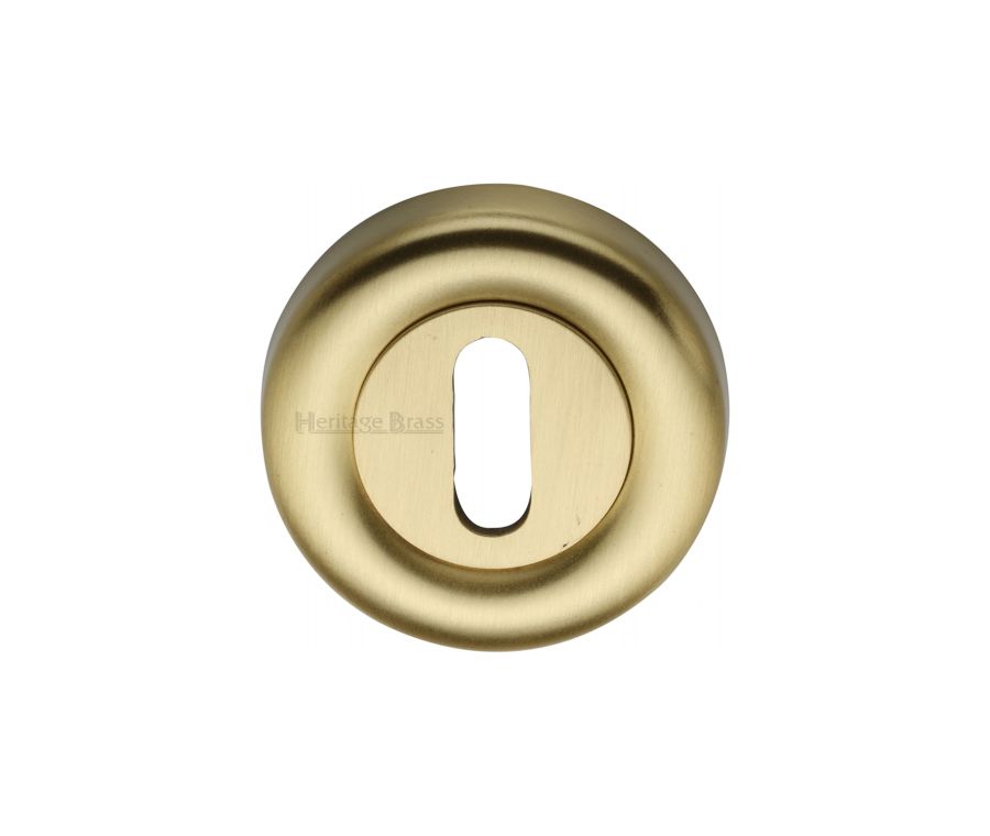 Satin Brass Standard Key Escutcheon Round - V6722
