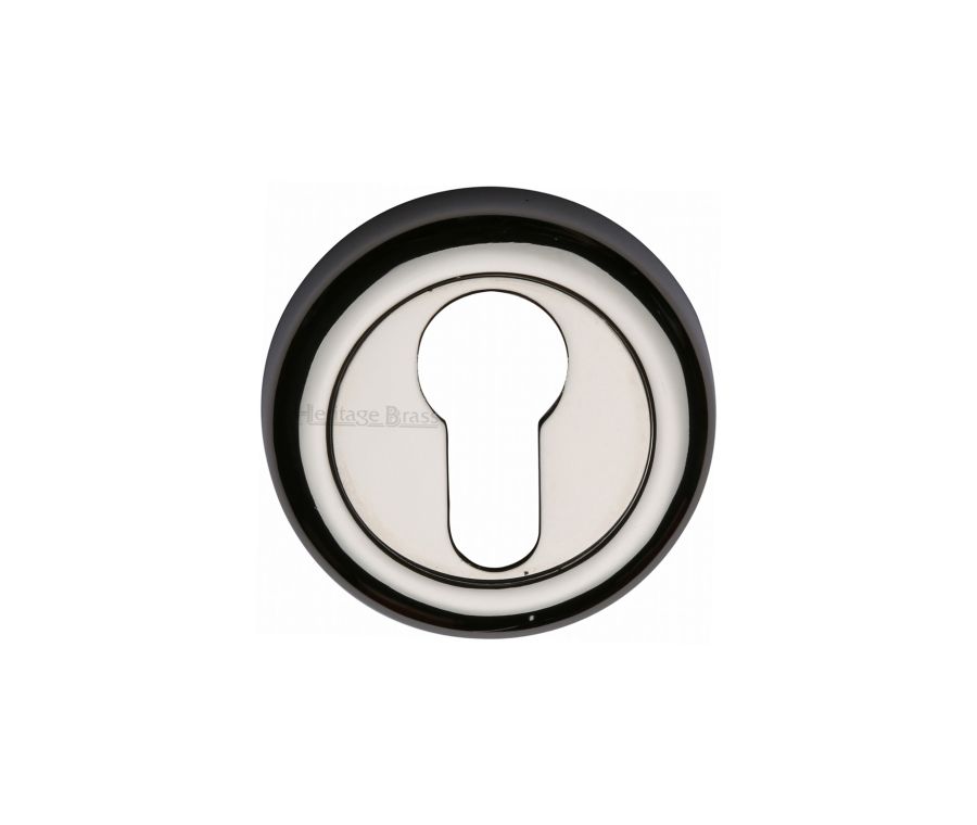 Polished Nickel Finish Euro Profile Cylinder Escutcheon Round - V6724