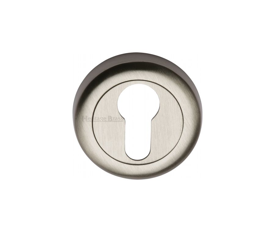Satin Nickel Euro Profile Cylinder Escutcheon Round - V6724