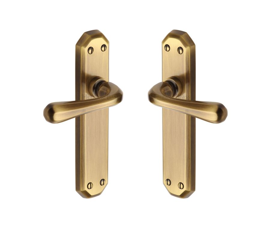 Heritage Brass Polished Brass Charlbury Door Handle on Plate - Euro Profile