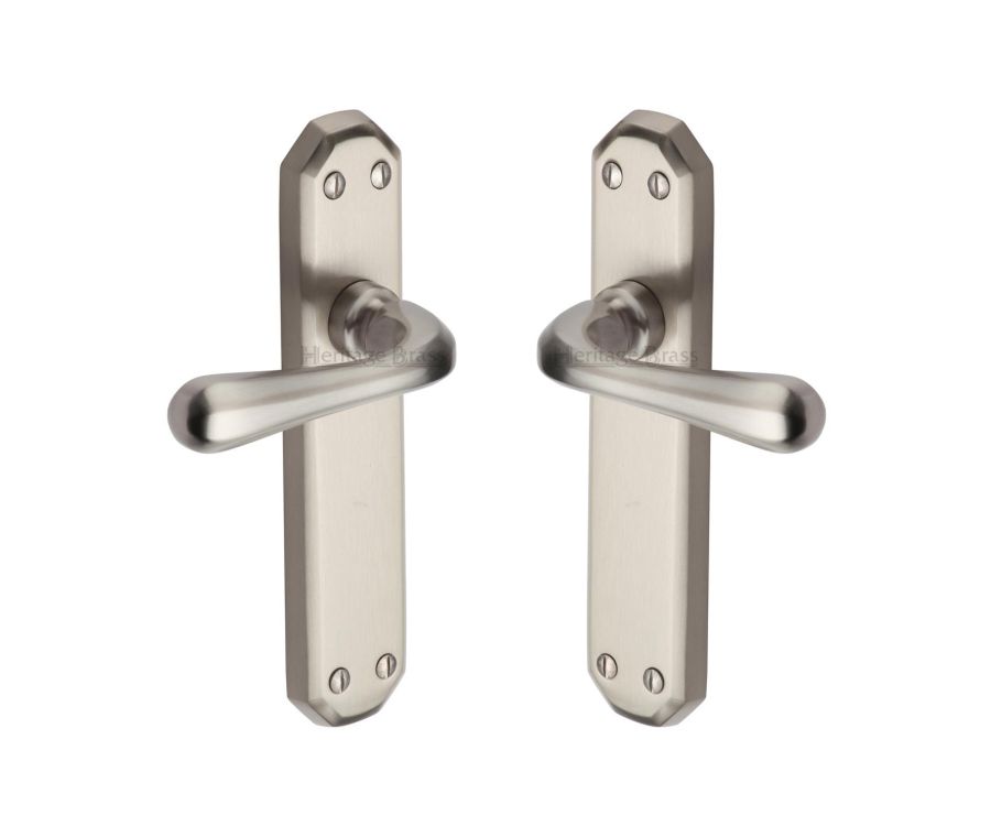 Heritage Brass Matt Bronze Charlbury Reeded Door Handle on Plate - Bathroom Set