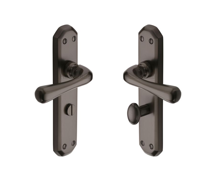 Heritage Brass Antique Brass Charlbury Door Handle on Plate - Lever Lock