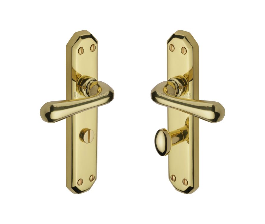 Heritage Brass Antique Brass Charlbury Door Handle on Plate - Lever Latch