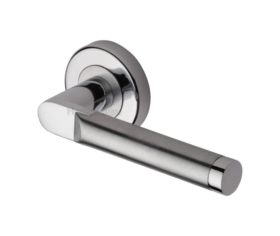 Apollo Finish Celia Door Handle on Round Rose