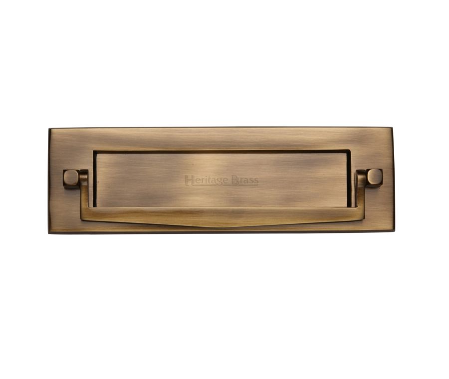 Heritage Brass Antique Brass Postal Knocker Letterplate - 254 x 79mm