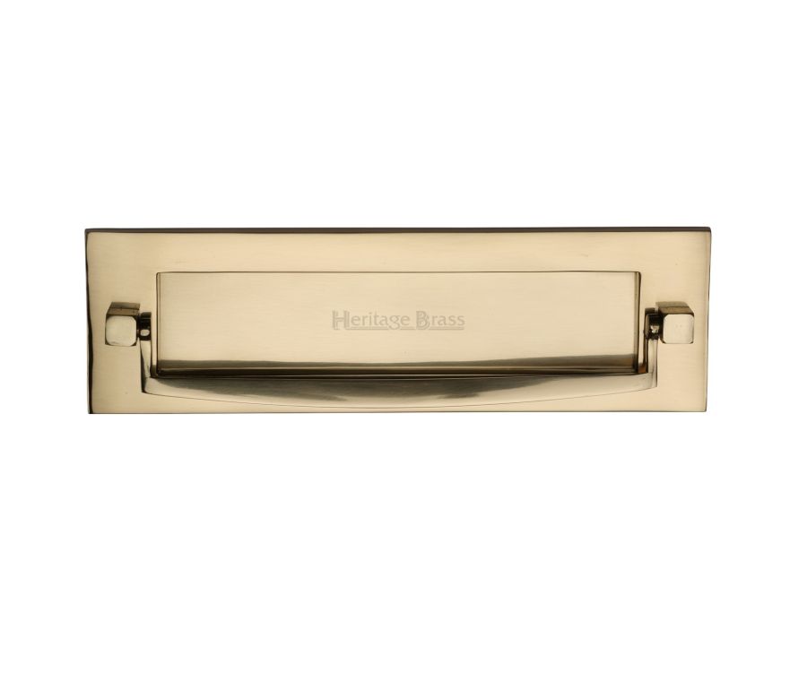Heritage Brass Polished Brass Postal Knocker Letterplate - 254 x 79mm