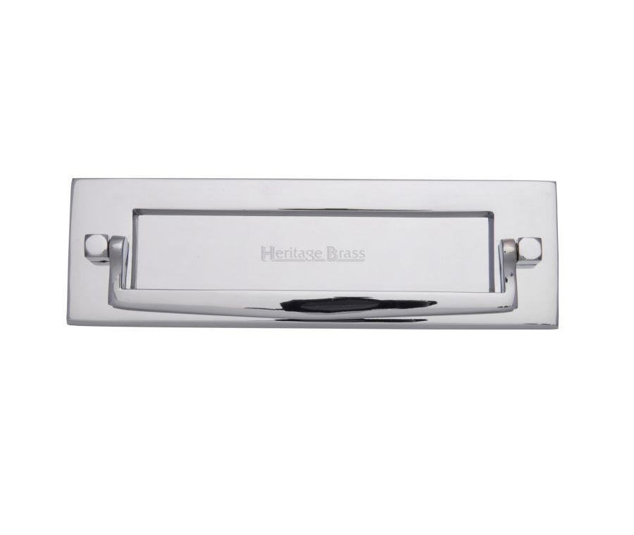 Heritage Brass Polished Chrome Postal Knocker Letterplate - 254 x 79mm