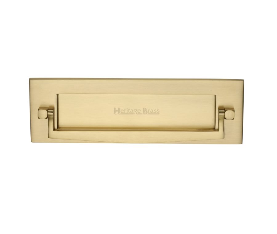 Heritage Brass Satin Brass Postal Knocker Letterplate - 254 x 79mm
