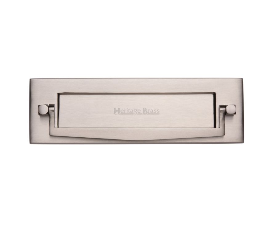 Heritage Brass Satin Nickel Postal Knocker Letterplate - 254 x 79mm