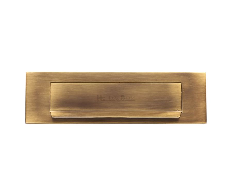 Heritage Brass Antique Brass Gravity Letterplate - 281 x 81mm