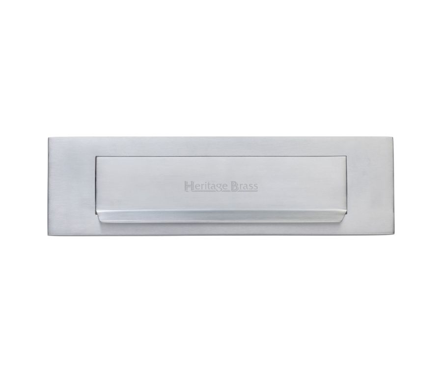 Heritage Brass Satin Chrome Gravity Letterplate - 281 x 81mm