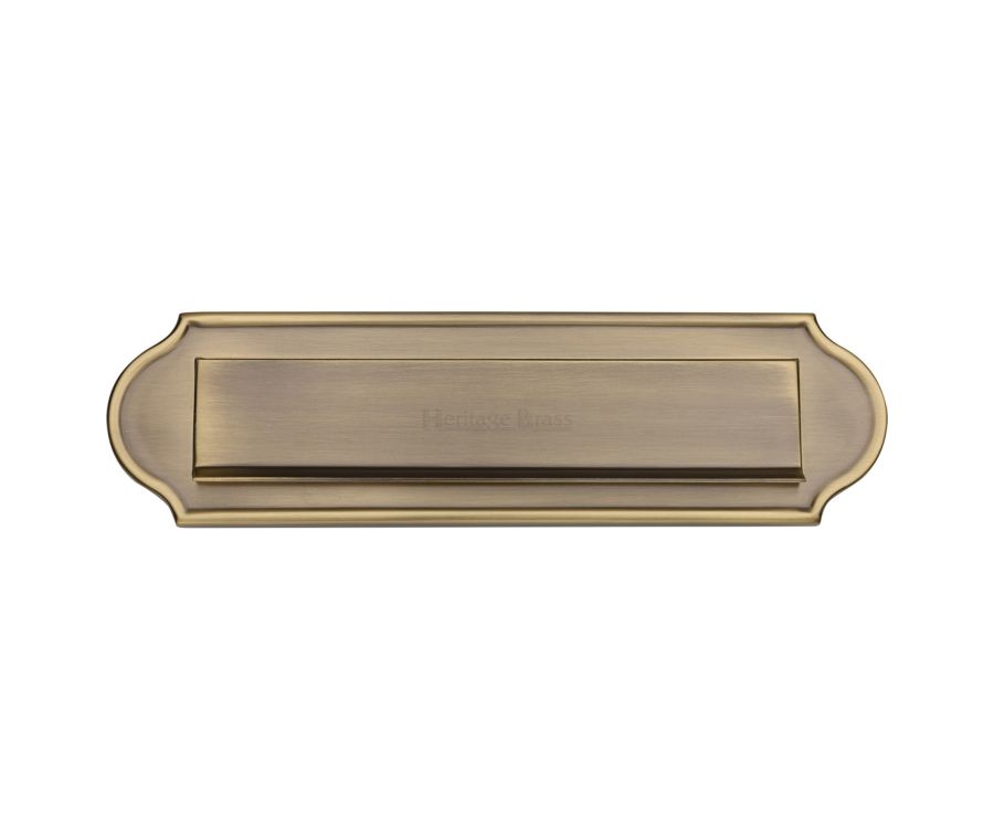 Heritage Brass Antique Brass Gravity Letterplate Curved - 280 x 78mm