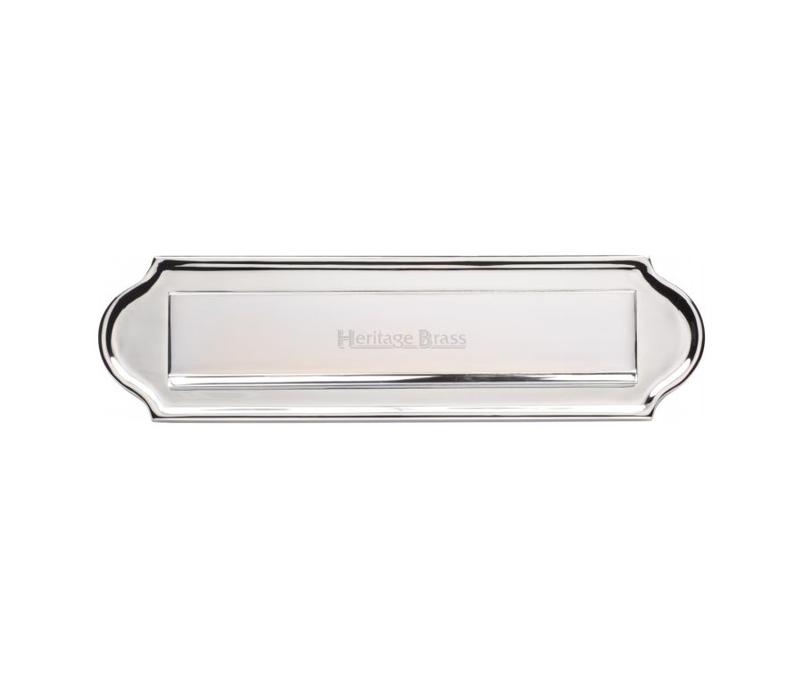 Heritage Brass Polished Chrome Gravity Letterplate Curved - 280 x 78mm