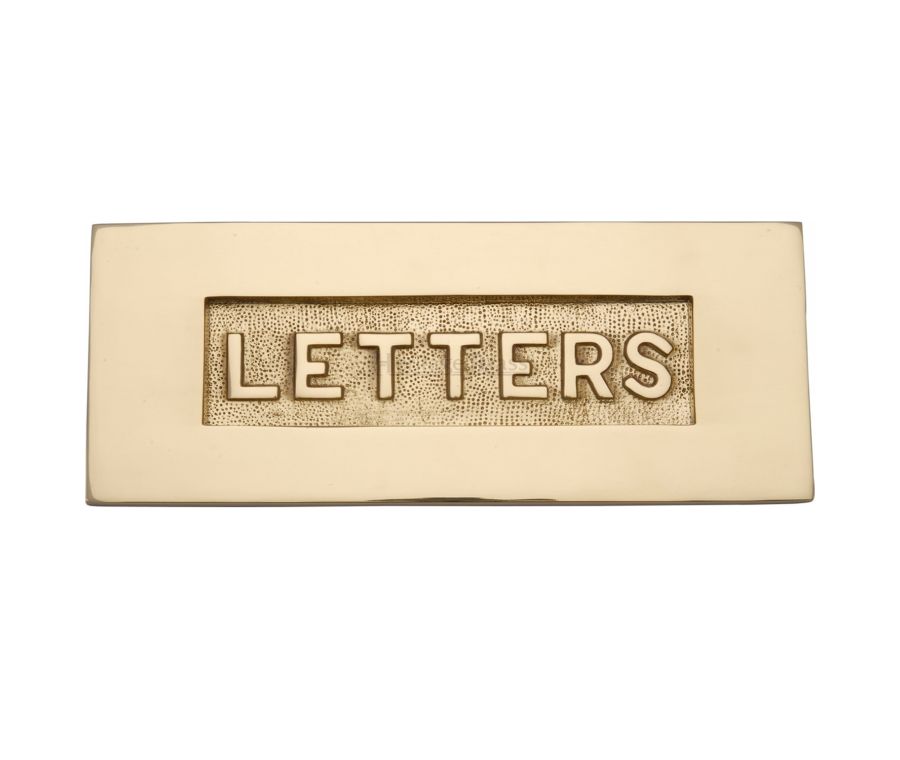 Heritage Brass Polished Brass Embossed Letterplate - 254 x 101mm