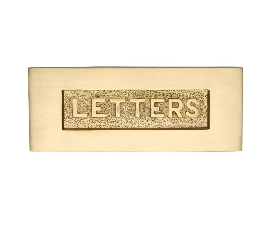 Heritage Brass Satin Brass Embossed Letterplate 254 x 101mm