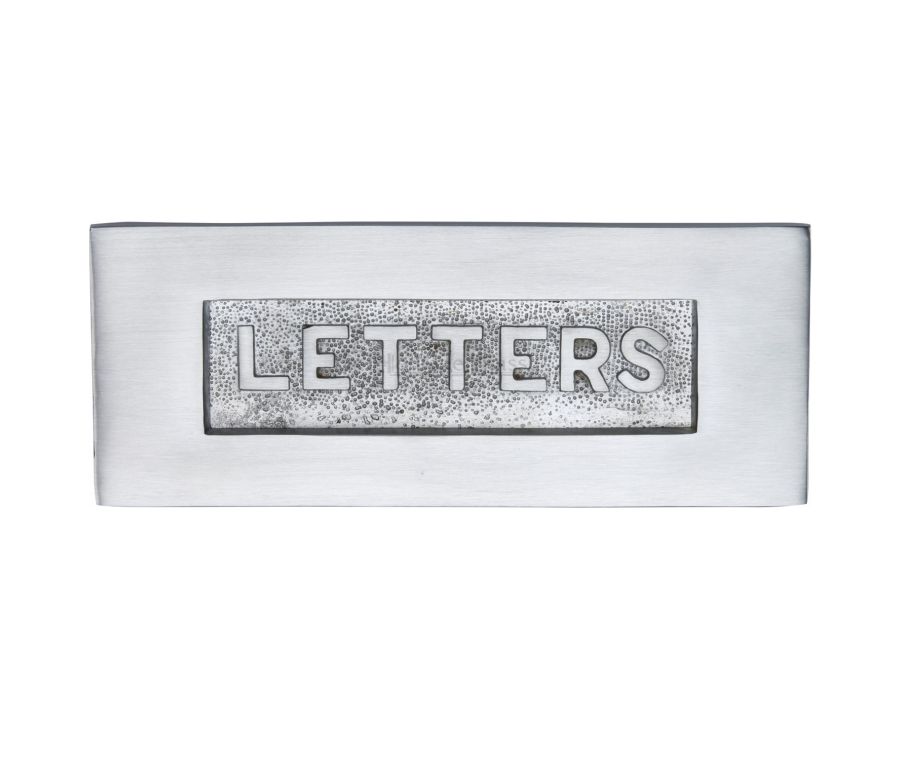 Heritage Brass Satin Chrome Embossed Letterplate 254 x 101mm