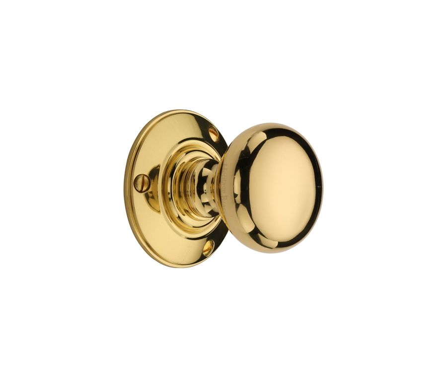 Heritage Brass Polished Brass Chester Door Knob on Rose