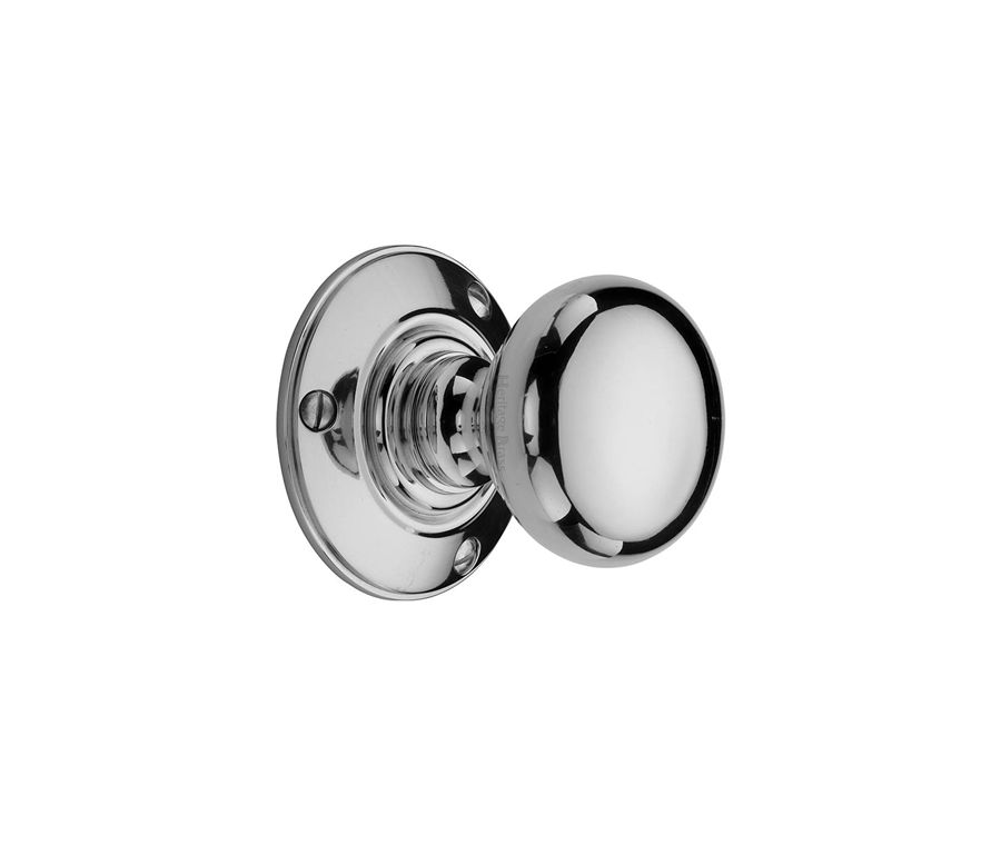 Heritage Brass Polished Chrome Chester Door Knob on Rose