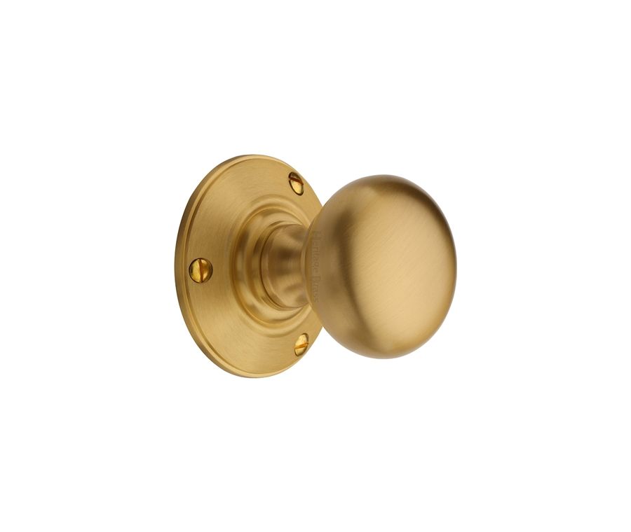 Heritage Brass Satin Brass Chester Door Knob on Rose