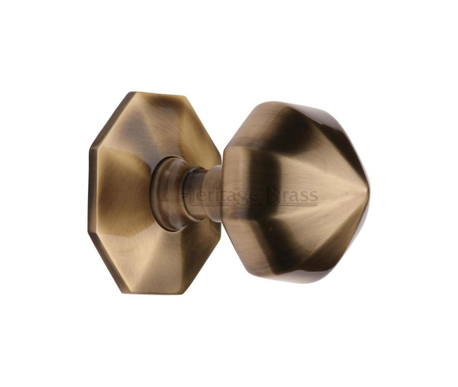Heritage Brass Antique Brass Octagon Center Door Knob - 57mm