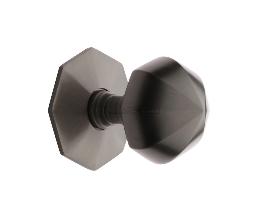 Heritage Brass Matt Bronze Octagon Center Door Knob - 57mm