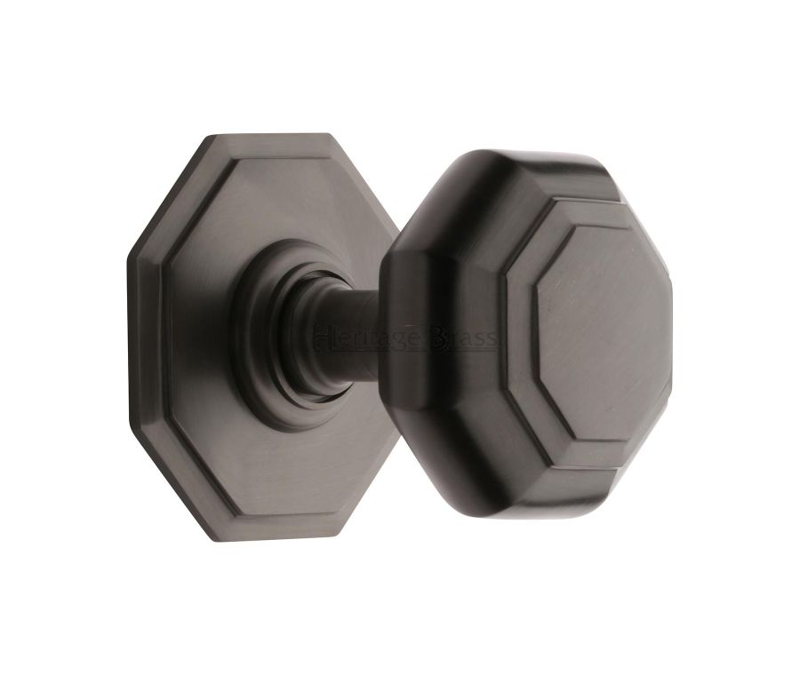 Heritage Brass Matt Bronze 3” Octagon Center Door Knob - 71mm