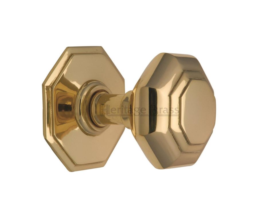 Heritage Brass Unlacquered Brass 3” Octagon Center Door Knob - 71mm