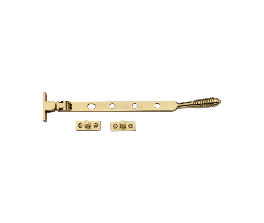 Heritage Brass Polished Brass Casement Reeded Window Stay - 254mm
