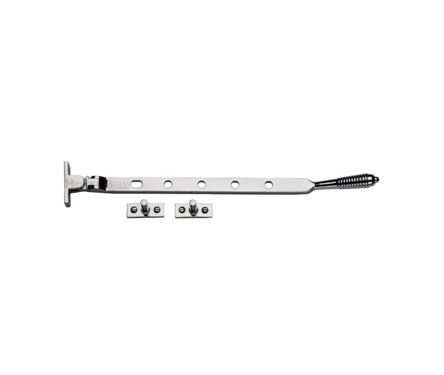 Heritage Brass Polished Chrome Casement Reeded Window Stay - 305mm
