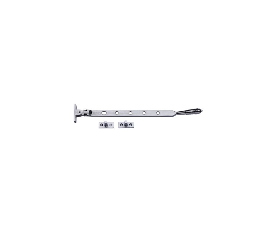 Heritage Brass Satin Chrome Casement Reeded Window Stay - 305mm