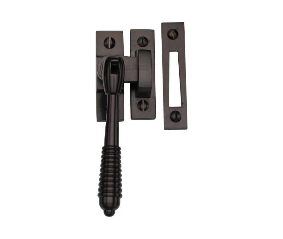 Heritage Brass Matt Bronze Mortice & Hook Plate Reeded Casement Fastener