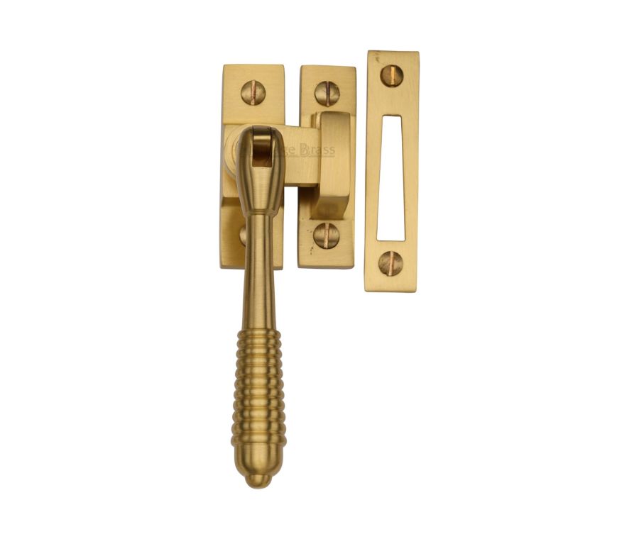 Heritage Brass Satin Brass Mortice & Hook Plate Reeded Casement Fastener