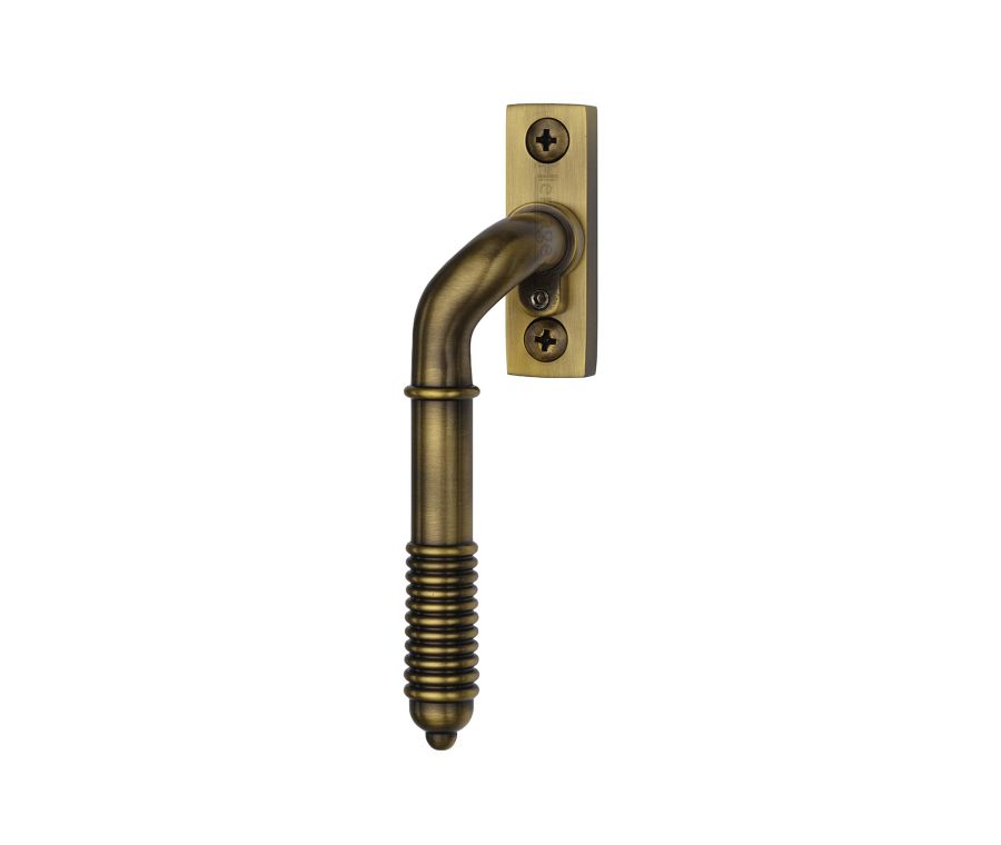 Heritage Brass Antique Brass Lockable Reeded Espagnolette Left Handed