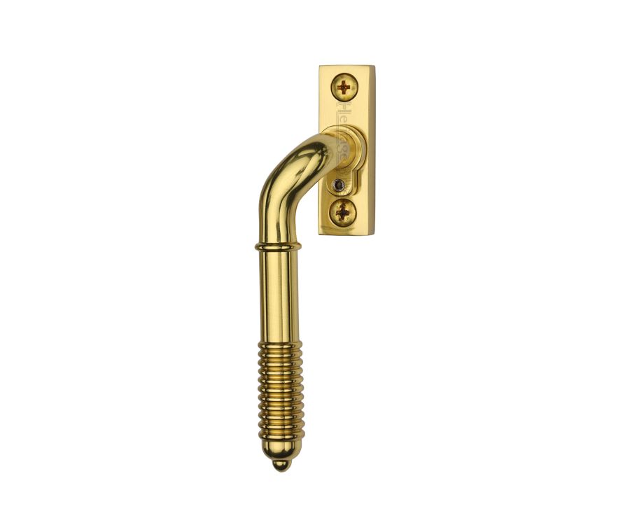 Heritage Brass Polished Brass Lockable Reeded Espagnolette Left Handed