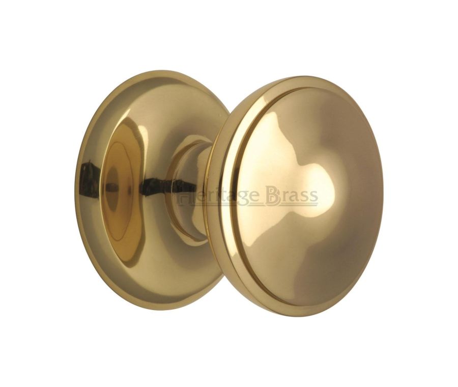 Heritage Brass Polished Brass Round Centre Door Knob - 78mm