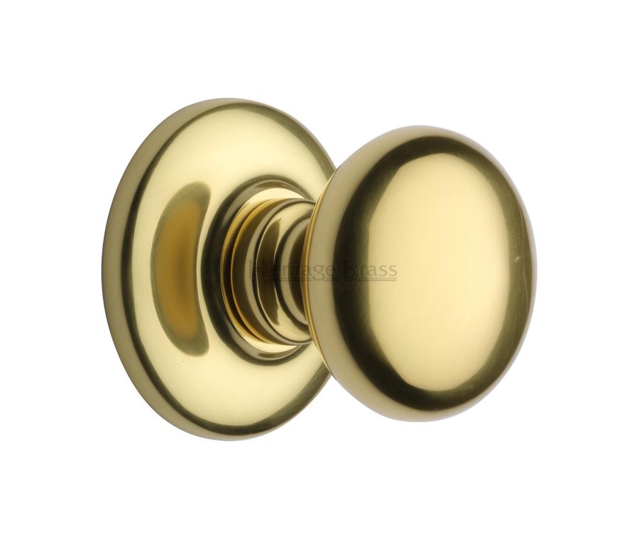 Heritage Brass Polished Brass Round Center Door Knob  - 68mm