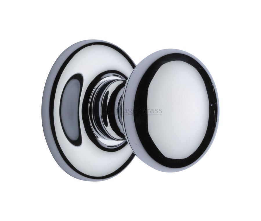 Heritage Brass Polished Chrome Round Center Door Knob  - 68mm