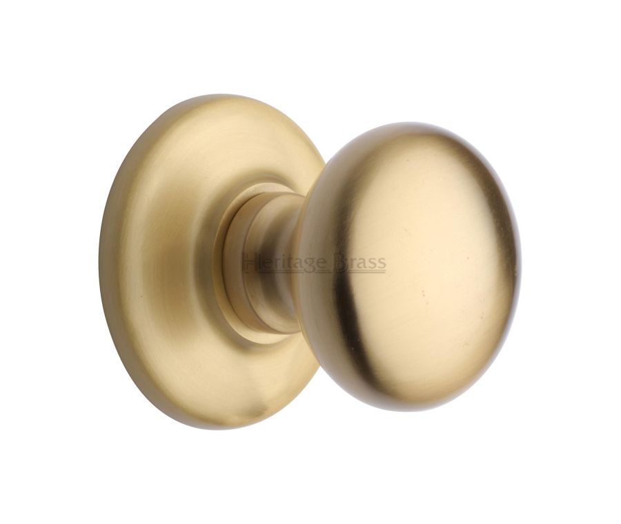 Heritage Brass Satin Brass Round Center Door Knob  - 68mm