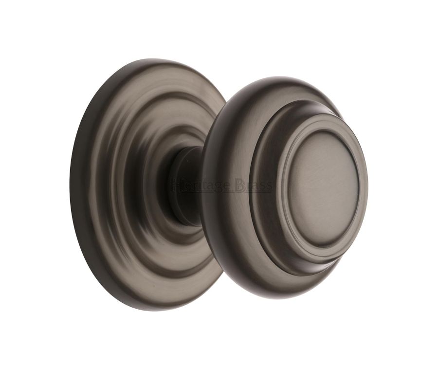 Heritage Brass Matt Bronze Stepped Round Centre Door Knob - 76mm