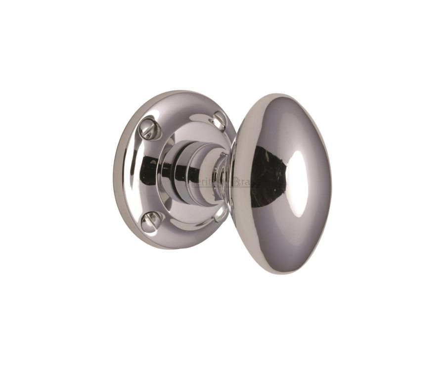 Heritage Brass Polished Chrome Suffolk Mortice Door Knob on Rose