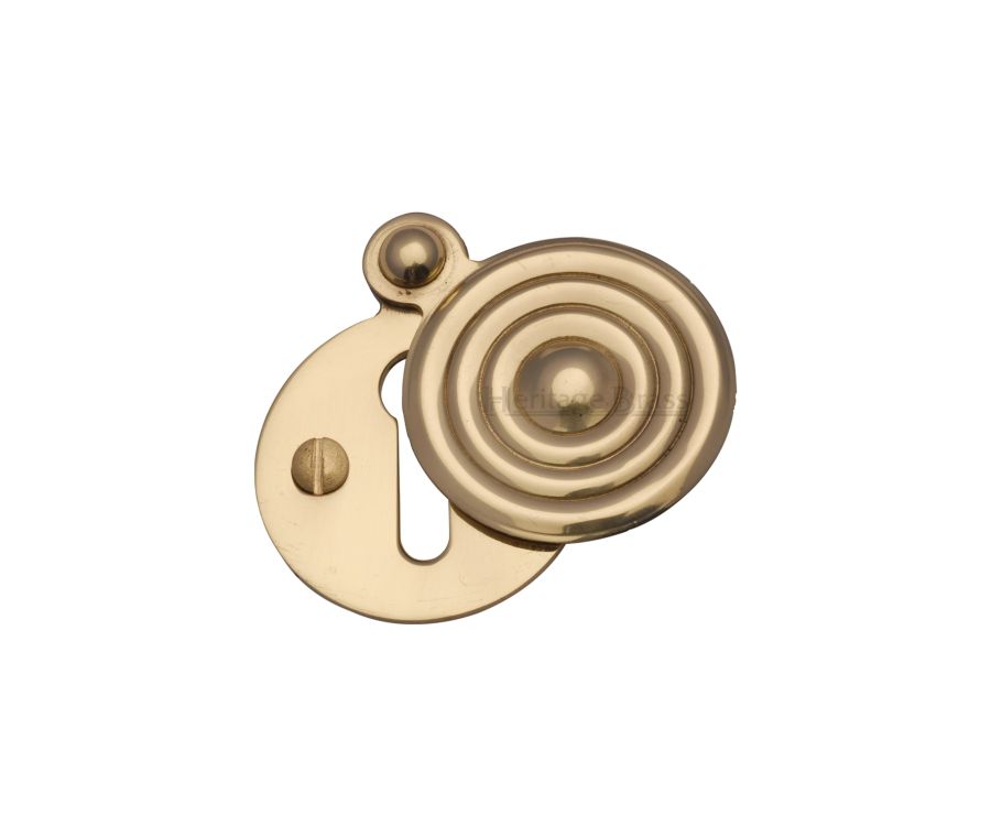 Polished Brass Standard Covered Key Escutcheon Reeded - V972