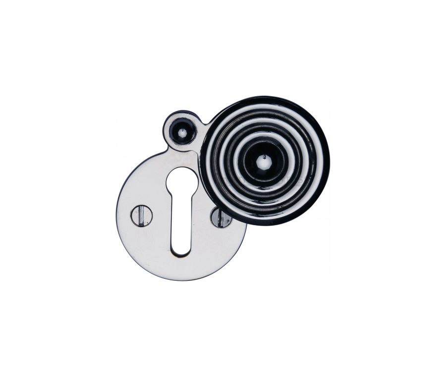 Polished Chrome Standard Covered Key Escutcheon Reeded - V972